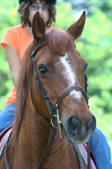 Gabby riding Rocky