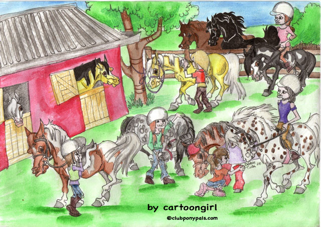 cartoongirl's busy barn drawing