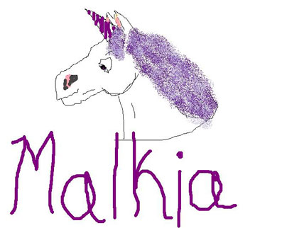 Malika's purple unicorn